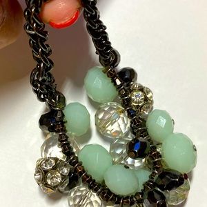 Bracelet black toned metal. Fun chunky beads. Slip on bracelet.